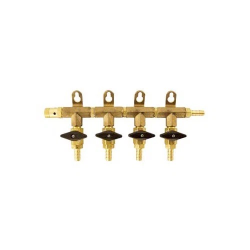 4 Way 5/16" Barb CO2 Gas Distribution Manifold w/ Check Valve Beer Keg Splitter