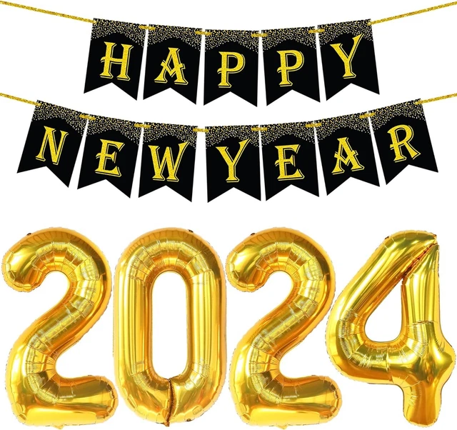 GIANT 40 INCH Gold 2025 Balloon Numbers Glitter 10 Feet Happy New Year
