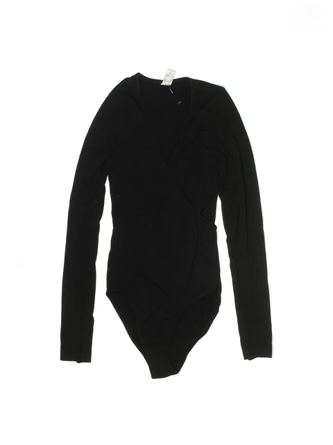 American Apparel Women Black Bodysuit XS
