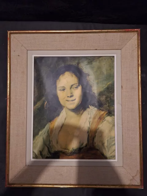 Tableau Grand portrait "La bohémienne" Hals - Reproduction Encadrée