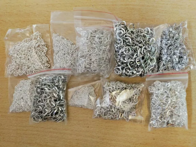 BULK PACK 20m of mixed silver chains joblot wholesale lot fine regular chunky A6
