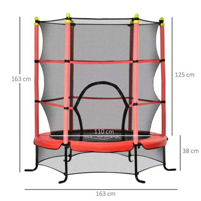 Trampoline enfant de jardin filet de sécurité porte zipée couvre-ressorts 3