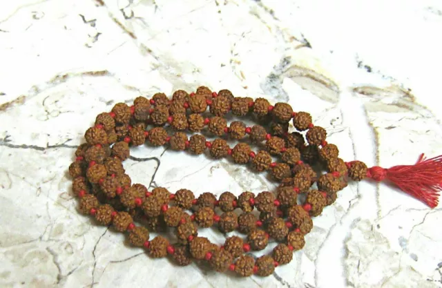 Rudraksha Mala 108 Perlen 5 Mukhi Größe 3,5 mm Für Yoga & Meditation...