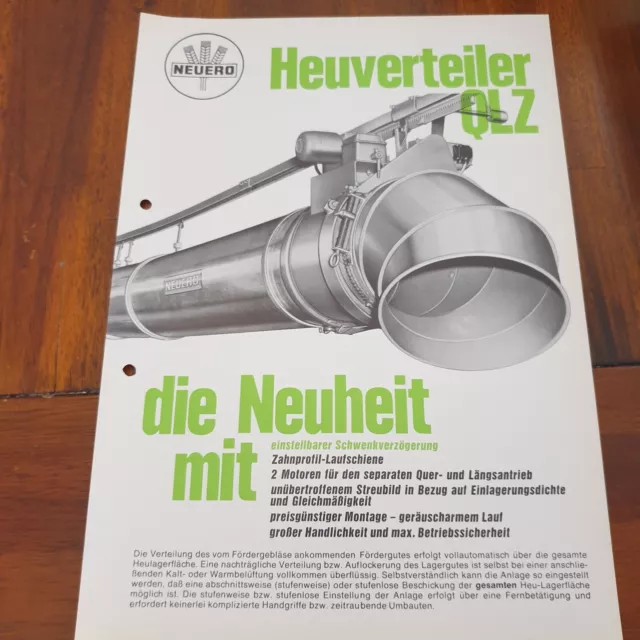 NEUERO 1976 Heuverteiler QLZ Schlepper Traktor Prospekt Landmaschinen c