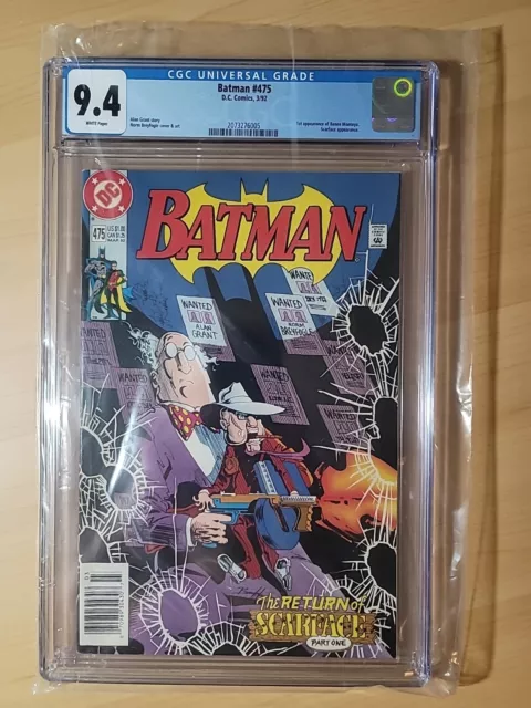 Batman #475 CGC 9.4 / Scarface + 1st Appearance of Renee Montoya DC March 1992