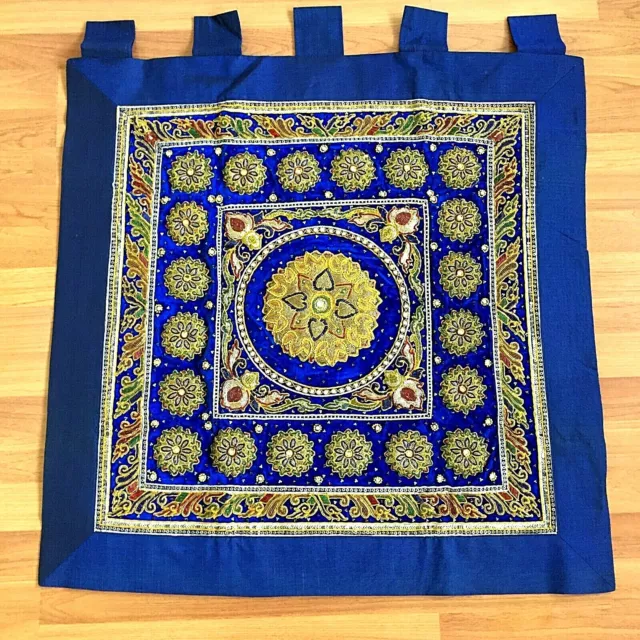wall hanging thai burmese kalaga tapestry vintage embroidered zodiac flower rare