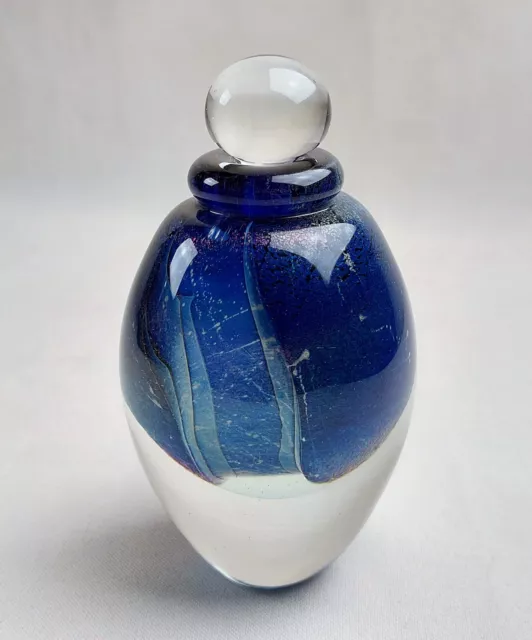 Robert Eickholt - Art Glass Studio flacon de parfum verre dichroïque irisé signé