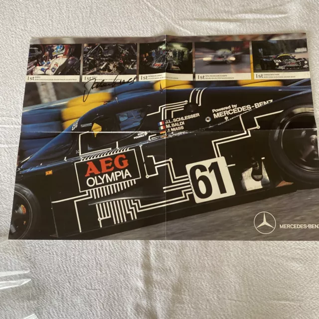 The Poster Sauber Mercedes AEG Olympia C9 Jochen Mass Hand Signed 1988 Season