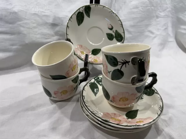 4x VILLEROY & BOCH Wildrose Kaffeetasse und Untertasse Vitrinenobjekte