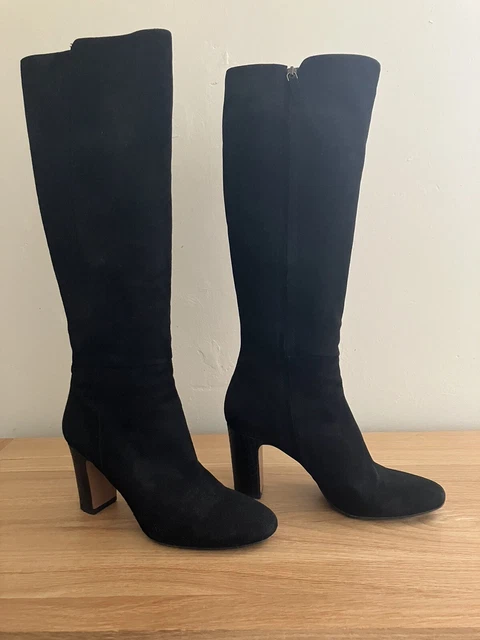suede knee high boots block heel