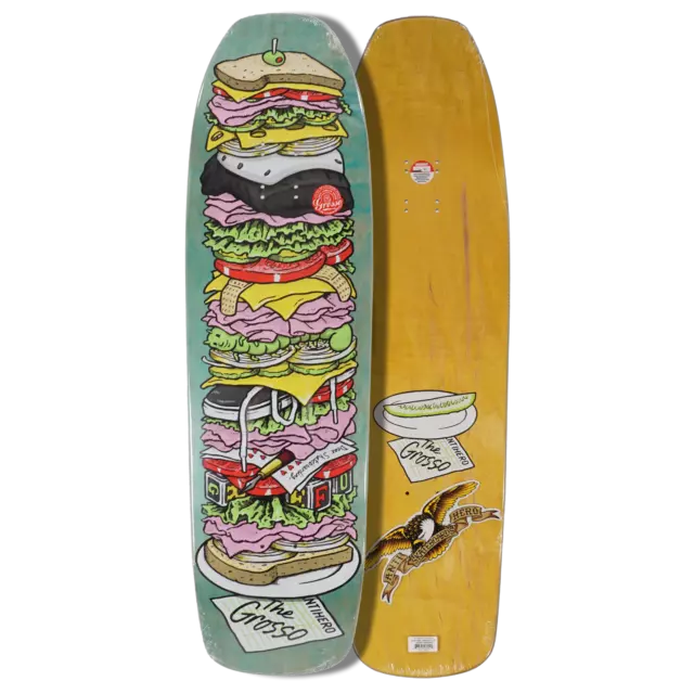 Antihero Dagwood Roast Beef Redux 9.26" Jeff Grosso Pro Model Deck Asst Stains