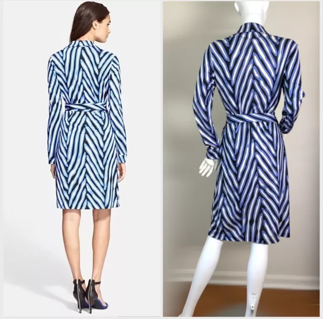 Diane von Furstenberg Jeanne Two Silk Jersey Wrap Dress Size 10 Fits Size 8 2