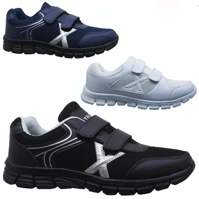 New Mens Running Trainers Fashion Casual Strap Gym Walking Sports Shoes Sizes