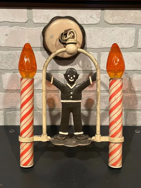 Vintage Christmas Gingerbread Man Candy Cane Candle Ceiling Light Vintage Christmas Gingerbread Man Candy Cane Candle Ceiling Light