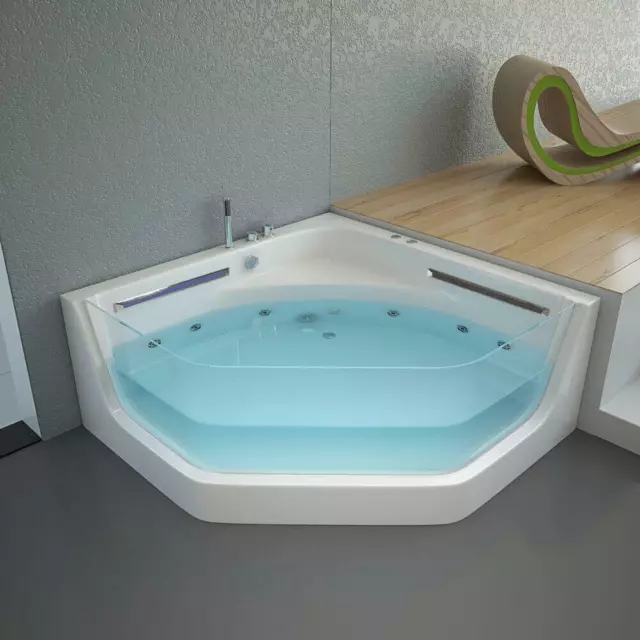 Home Deluxe Whirlpool Bañera de Esquina Pacifico Bañera Wanne Pool Masaje Spa