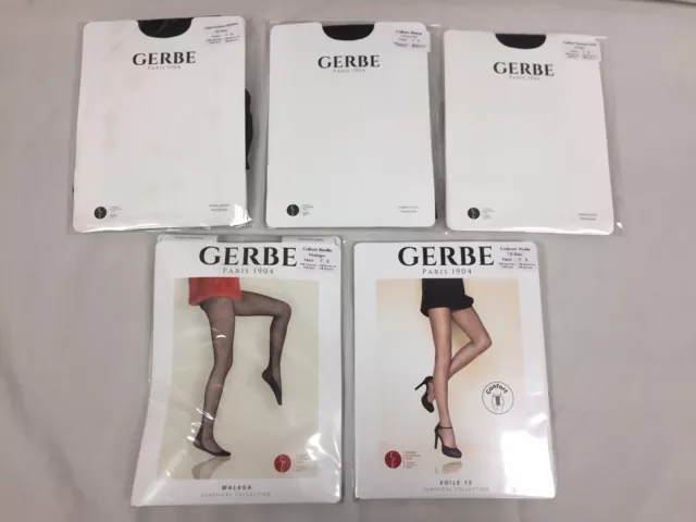 Lot de 5 Collants Neufs Gerbe Différents Modèles Taille 3 Couleur Noir !!