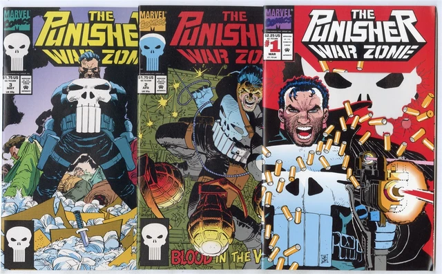 Punisher War Zone #1 - 6  Complete Run  avg. NM 9.4 white pages  Marvel  1992