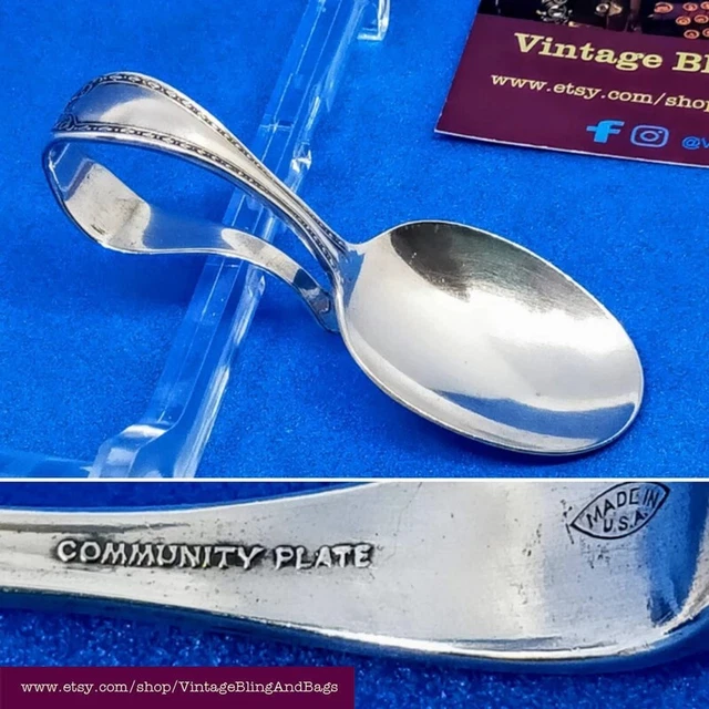 Silver plate and deals spoon for baby