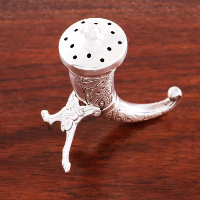 Figural Theodor Olsens Eftf Norwegian Sterling Silver Salt Shaker Horn No Mono