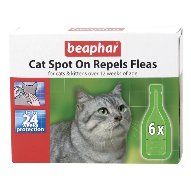 Tratamiento de manchas para pulgas Beaphar para gatos y gatitos - repele pulgas durante 24 semanas