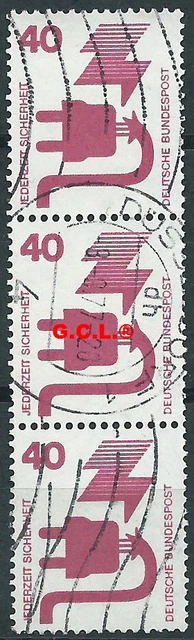 BRD Bund 1971 Unfallverhütung Mi. 699A gestempelt senkrechter 3´er Block