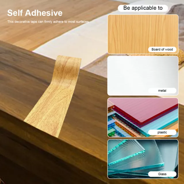 15ft Realistic Removable Golden Oak Scratch Repair Wood Grain Tape Self Adhesive