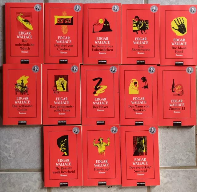 13 Edgar Wallace Romane/Krimi Taschenbücher Sammlung