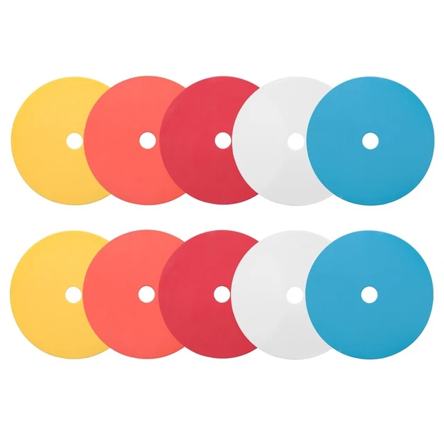 10PACK FLAT DISC Markers NonSlip Spots Markers Football Basketball