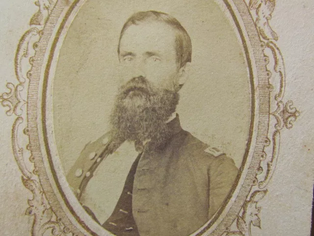 Civil War 1st Iowa Cavalry Lt. William Fluke signed cdv photograph