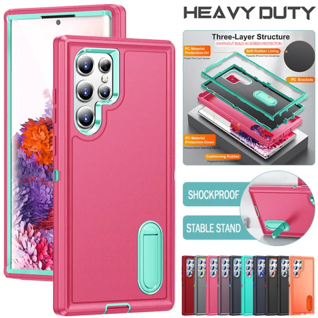 For Samsung S24 S23 S22 Ultra Plus A53 Case Armor Heavy Duty Shockproof Cover