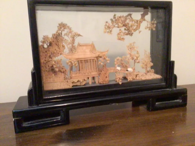 Vintage Chinese Cork Art Diorama