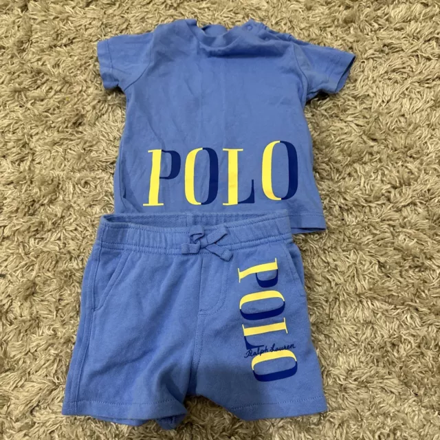 Genuine Ralph Lauren Baby Boy 6 Months Blue Shorts Set