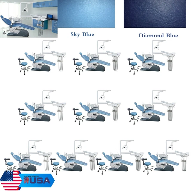 1-10* Dental Unit Chair Computer Control DC Motor Hard Leather Doctor Stool 2CLS