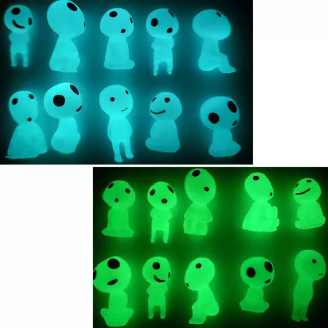 10Pcs Luminous Tree Elves Dolls Tree Spirit Princess Mononoke Mini Fig#w#
