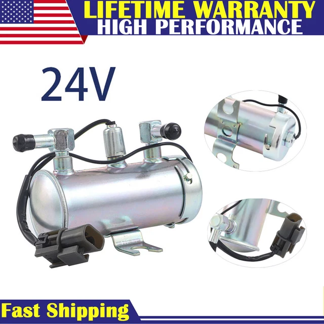 24V Universal Electric Petrol Diesel New Fuel Pump Facet Silver Style Tractor US
