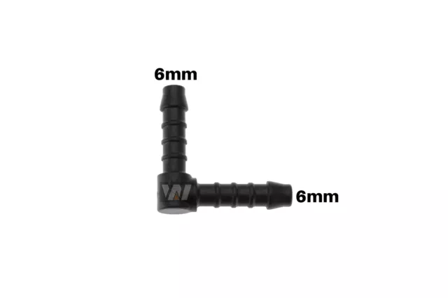 WamSter® L Schlauchverbinder 90°-Winkel Pipe Connector 6mm Durchmesser