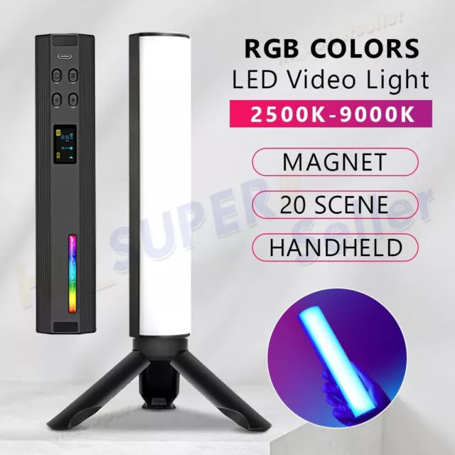 RGB LED Light Wand Handheld Fill Light 2500K-9000K Photography Light Stick Bar