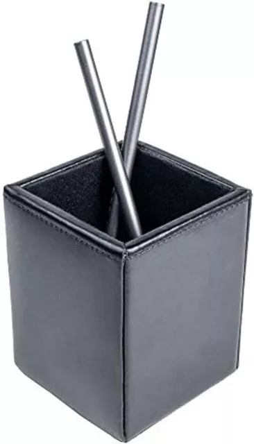 Dacasso Black Bonded Leather Pencil Measuring-Cups