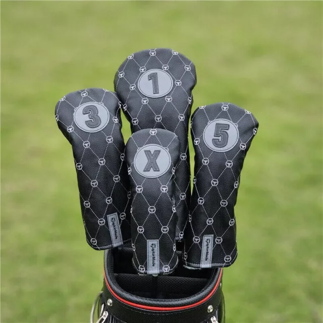 Black Taylormade Golf Club Headcovers Driver Fairway Woods Cover Head Covers Set