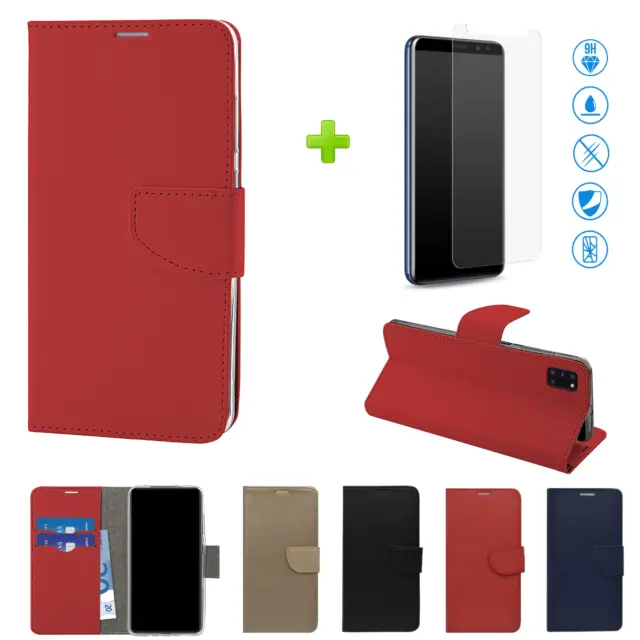 Cover per SAMSUNG GALAXY A12 5g Custodia Portafoglio Libro Pelle VETRO TEMPERATO