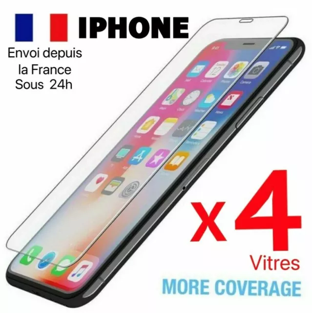 Vitre protection film verre trempé pour iPhone 8 7 6 Plus XR XS 11 PRO MAX 12