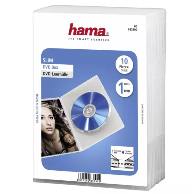 Hama Flaches Jewel-Case für CD/DVD-Aufbewahrung - Kapaz # 00083890