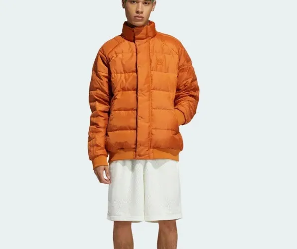 NWT ADIDAS ORIGINALS Mens Jonah Hill Puffer Jacket Color Orange Size L