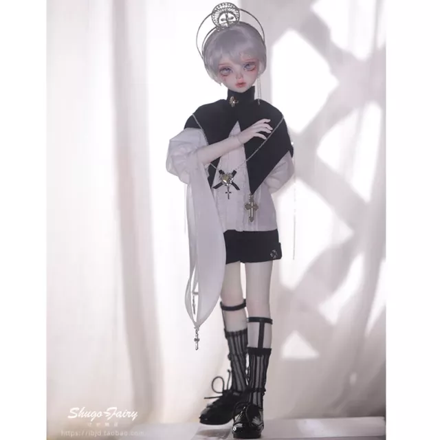 1/4 BJD Doll Cool Boy Male Ball Jointed Resin Eyes Makeup Clothes Crown FULL SET