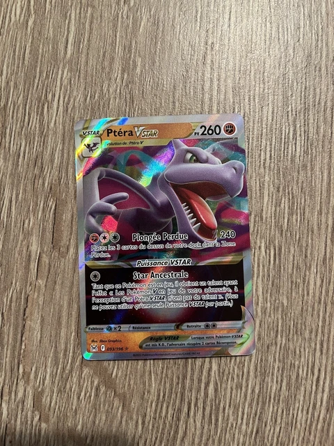 Carte Pokémon Ptéra V 179/196 Full Art - Booster Ultraboost X Épée Et Bouclier 11 Origine Perdue - Lot De 10 Cartes Françaises