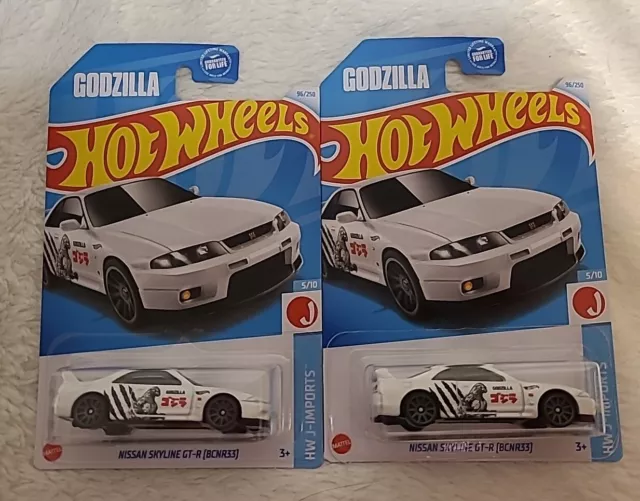 Hot Wheels 2024 Nissan Skyline GT-R R33 (BCNR33) Godzilla Lot Of 2