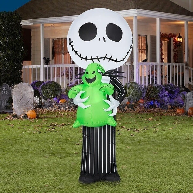 GEMMY JACK SKELLINGTON Hugging Oogie Boogie Halloween Inflatable Yard