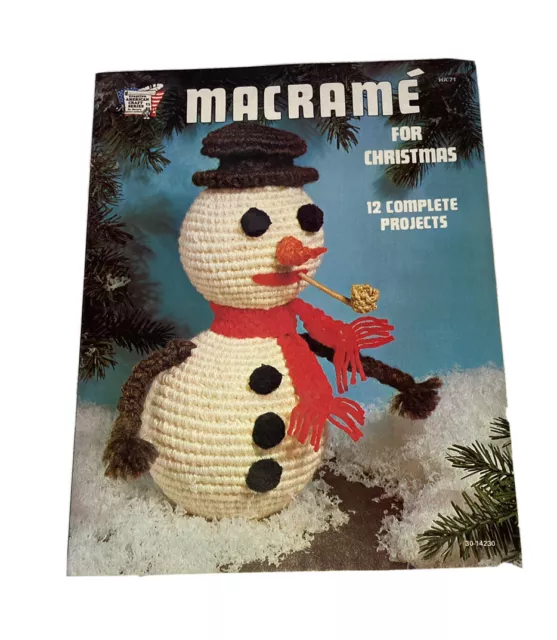 Patrones de campanas de árbol de Papá Noel de colección macrame para Navidad muñeco de nieve hágalo usted mismo boho kitschy