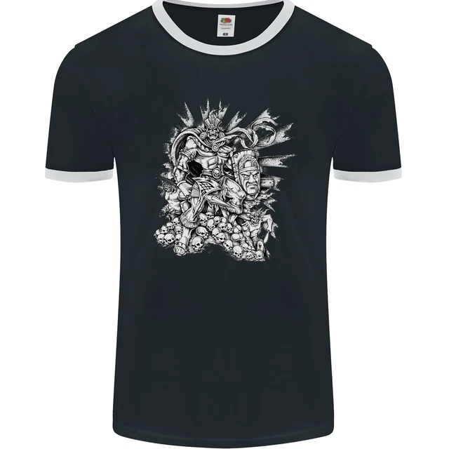 Maglietta Inca Warrior Skull Gym Martial Arts MMA Axe Uomo Ringer FotoL