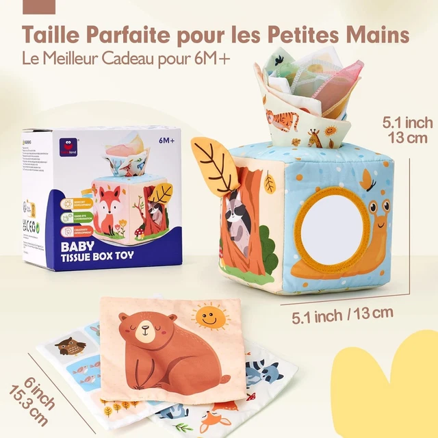 Hahaland Jouet Bébé 6-12 Mois Peluche Jardin Sensoriel - Fruits Légumes Avec Hochets Et Miroir